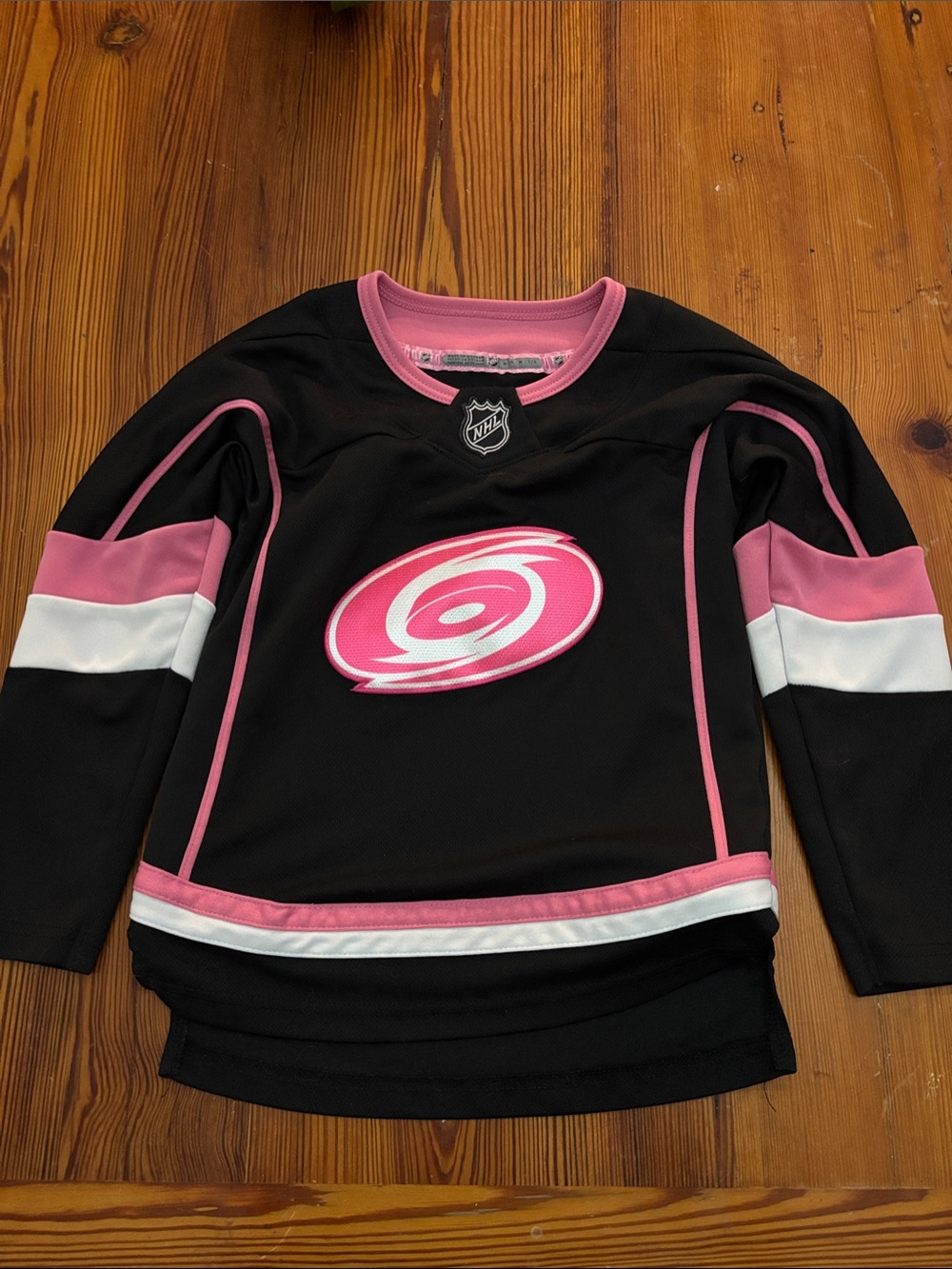NHL Kids' Black & Pink Carolina Hurricanes Hockey Jersey